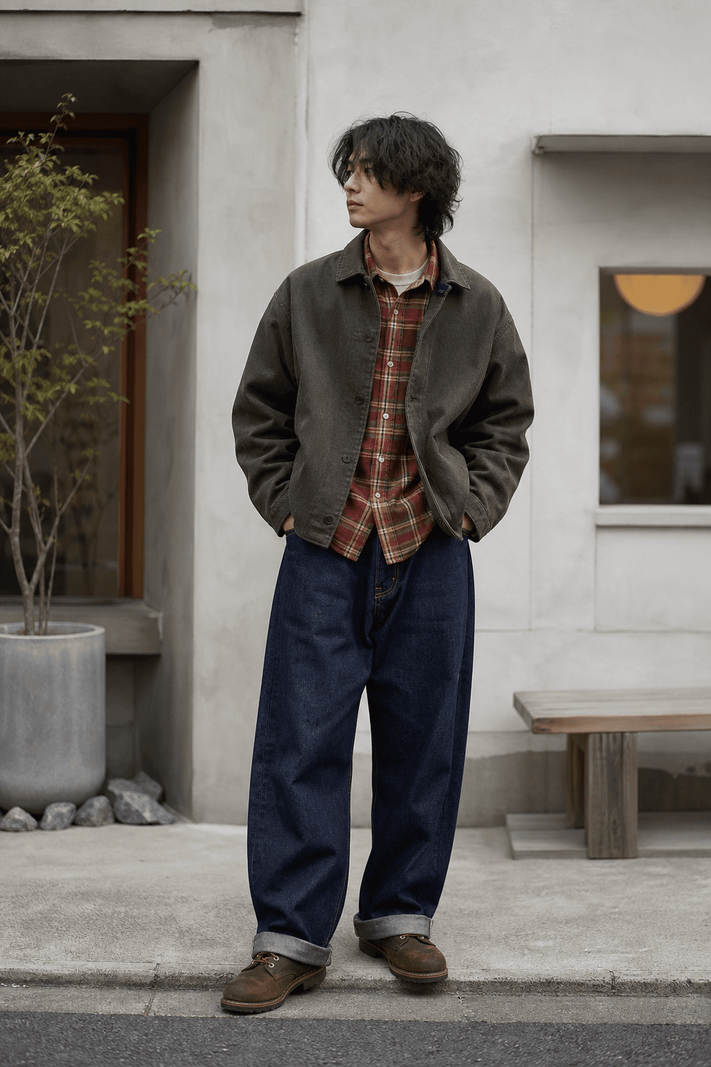 amekaji Japanese fashion outfit example