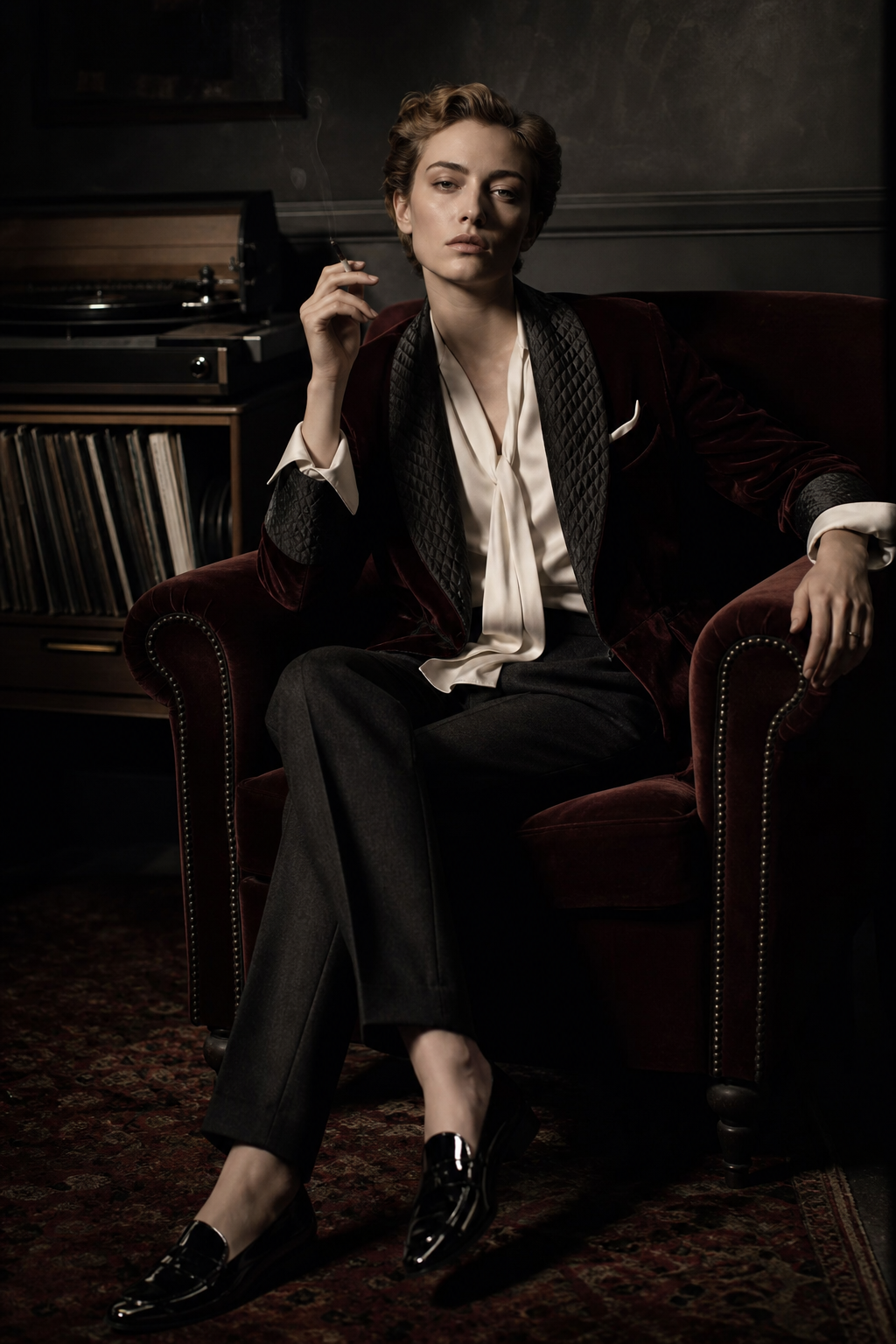 Marlene Dietrich Autumn generated editorial look