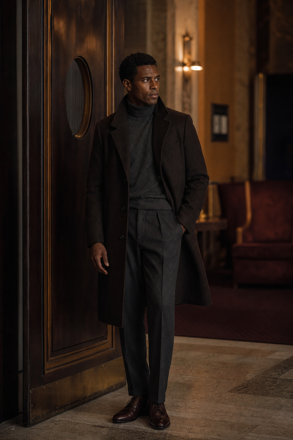 Sidney Poitier Autumn generated editorial look